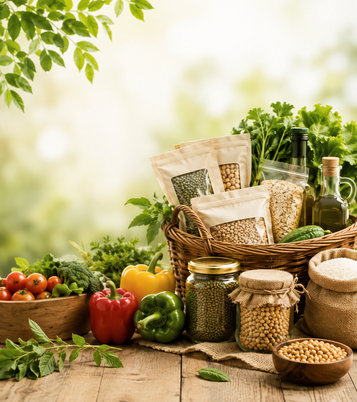 Fresh organic farming harvest
